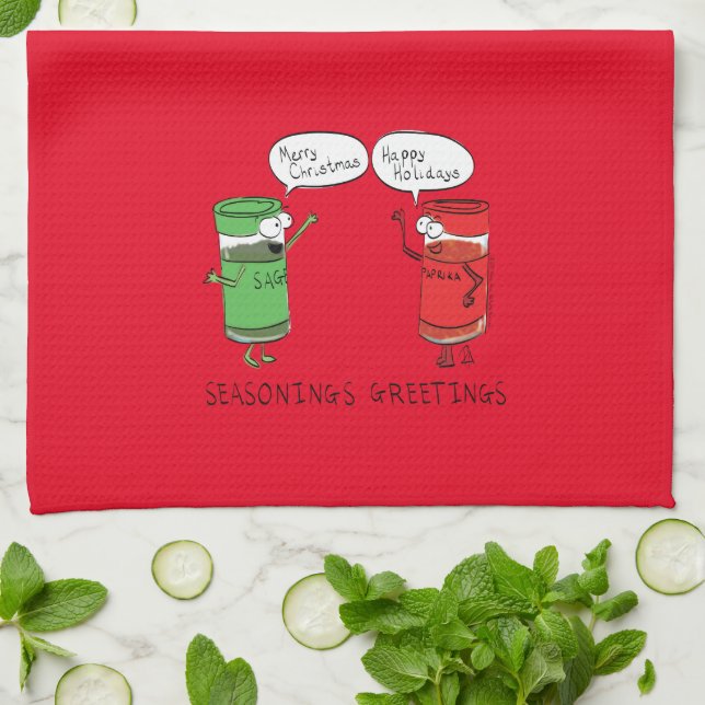 Paño De Cocina Navidades divertidos Personalizado Cocinando espec (Doblado)