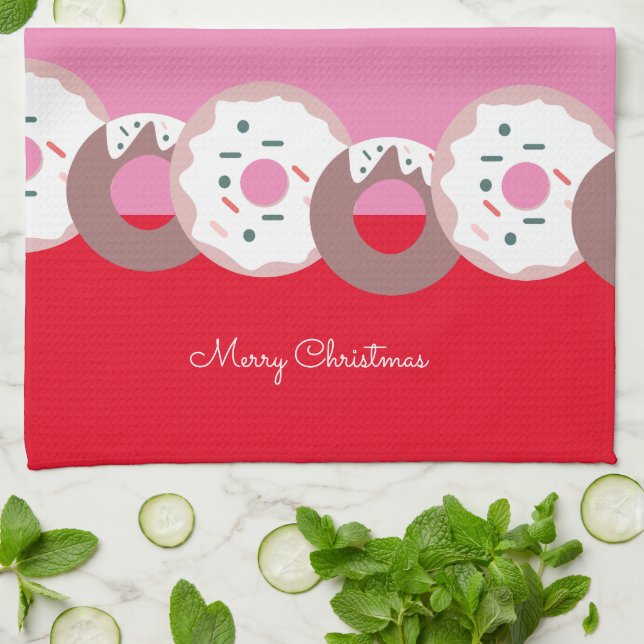 Paño De Cocina Navidades donan aspersan panadería Feliz Navidad (Doblado)