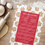 Paño De Cocina Navidades dulces de pan de jengibre Keepsake Regal<br><div class="desc">Esta toalla de cocina de Navidades dulces cuenta con un borde de galletas de pan de jengibre acuáticas y una tipografía simple sobre un fondo rojo festivo. Estas toallas de cocina hacen un regalo fabuloso para compartir tus recetas favoritas de pan de jengibre, ya sean tuyas o de familiares queridos....</div>