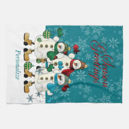 Paño De Cocina Navidades educados amigos hombres de nieve