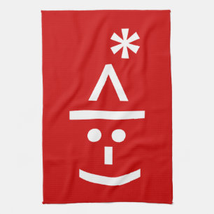 Paño De Cocina Navidades Elf Emoticon Xmas ASCII Texto Arte