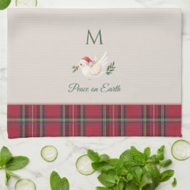 Paño De Cocina Navidades en Monograma del Personalizado Xmas Dove