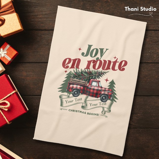 Paño De Cocina Navidades en ruta comienzan camionetas y X-Mas Tre (Subido por el creador)