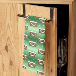 Paño De Cocina Navidades espeluznantes Patrón de Fruitakes Rojo