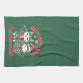 Paño De Cocina Navidades felices y débiles gatos 1