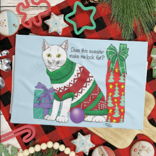 Paño De Cocina Navidades feos sudan un gato gracioso