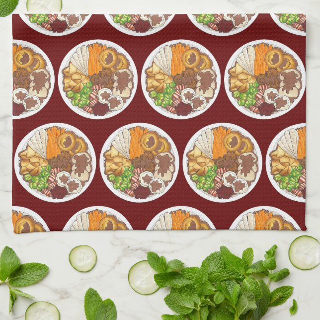 Paño De Cocina Navidades Fiesta de cena Gran Bretaña Festividad c (Doblado)