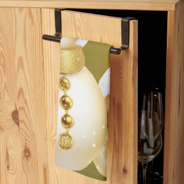 Paño De Cocina Navidades Fiesta Golden Snowman Windays (Pliegue de tercios)