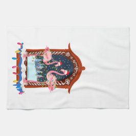 Paño De Cocina Navidades Flamingos rosados