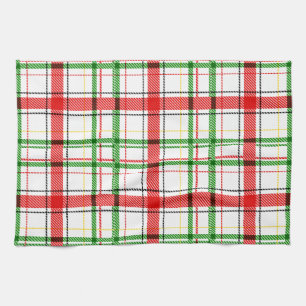 Paño De Cocina Navidades Flannel Plaid Tartan Design - Blanco