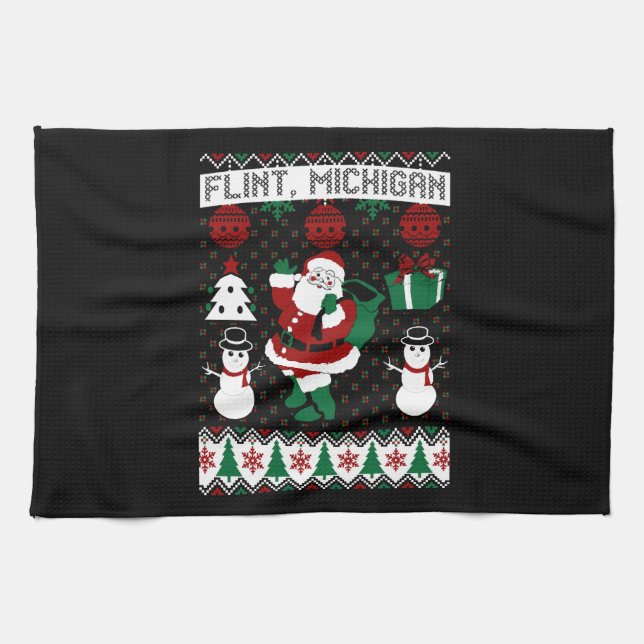 Paño De Cocina Navidades Flint Michigan (Horizontal)