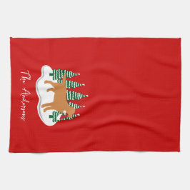 Paño De Cocina Navidades Fox Red Labrador de Árboles Eververdes