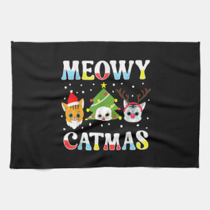 Paño De Cocina Navidades Gato Gracioso Navidad Gatos Cats Meowy C