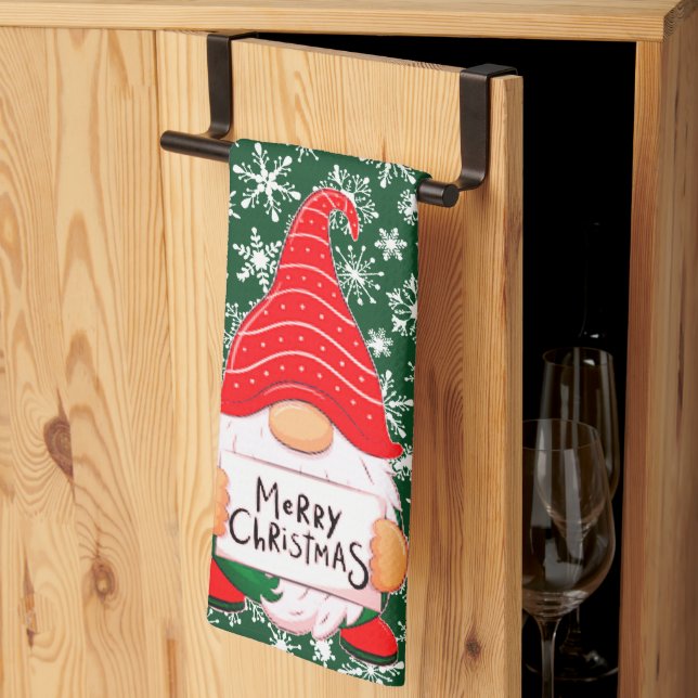 Paño De Cocina Navidades Gnome (Pliegue de tercios)