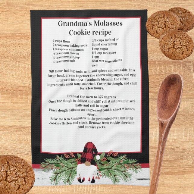 Paño De Cocina Navidades Gnome Red Black Plaid Recipe kesake (Subido por el creador)