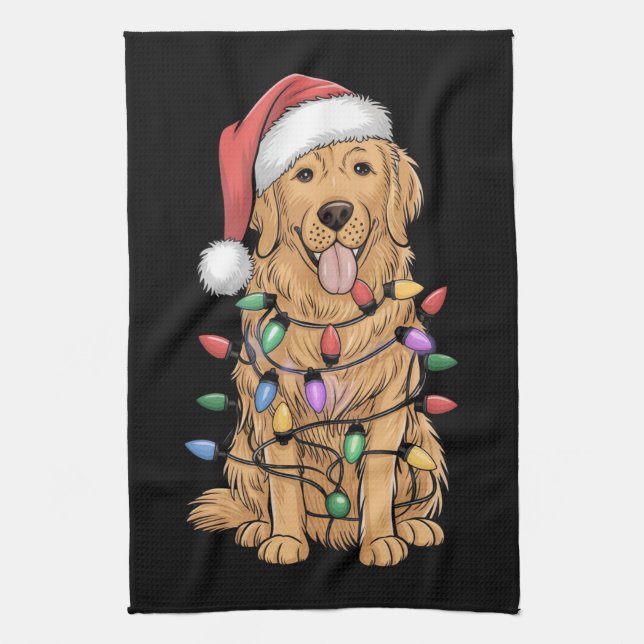 Paño De Cocina Navidades Golden Retriever Dog Lover Regalo a Mamá (Vertical)