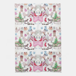 Paño De Cocina Navidades Hadas Tale Hand pintado acuarela