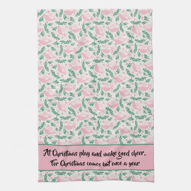 Paño De Cocina Navidades hechos a mano Rama de la paloma de la ol (Vertical)