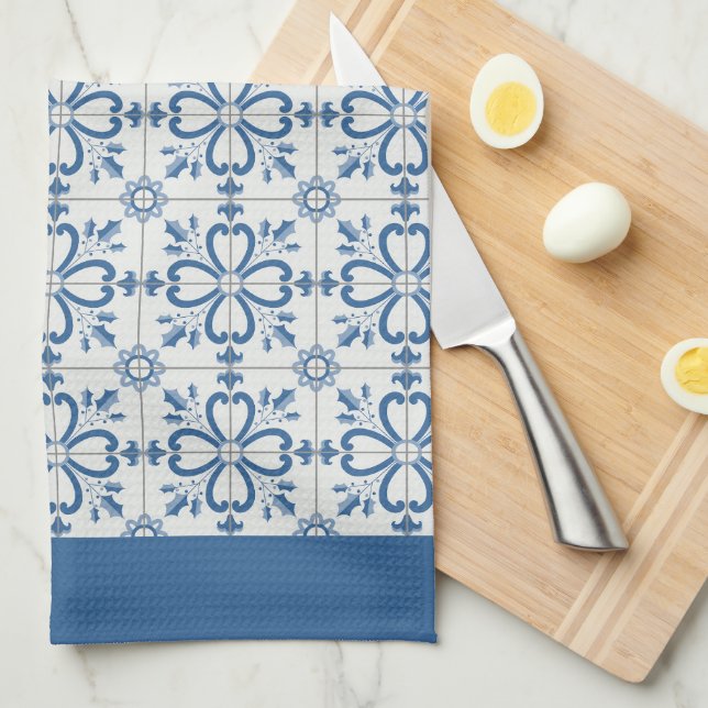 Paño De Cocina Navidades hojas y pétalos de flores (Doblado Cuarto)