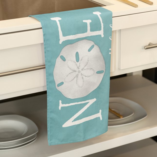 Paño De Cocina Navidades Holiday Blue Noel Cute Beach Sand Dollar (Noel holiday beach sand dollar kitchen towel)