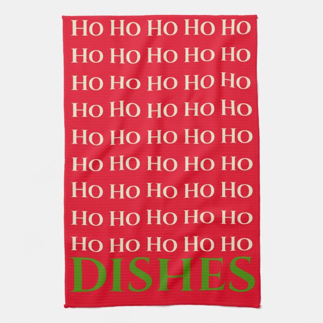 PAÑO DE COCINA NAVIDADES HOLIDAY HO HO DISH COCINA ROJA TOWEL (Vertical)