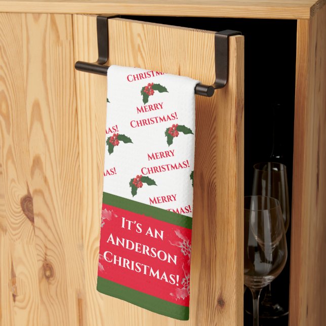 Paño De Cocina Navidades Holly (Pliegue de tercios)