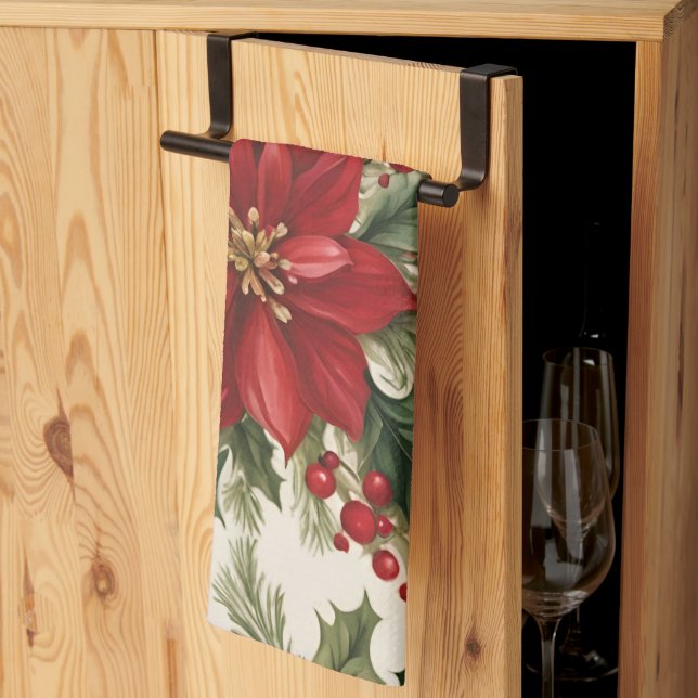Paño De Cocina Navidades Holly y Berries (Pliegue de tercios)