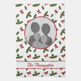 Paño De Cocina Navidades Holly Y Bows Plantilla De Foto Personali