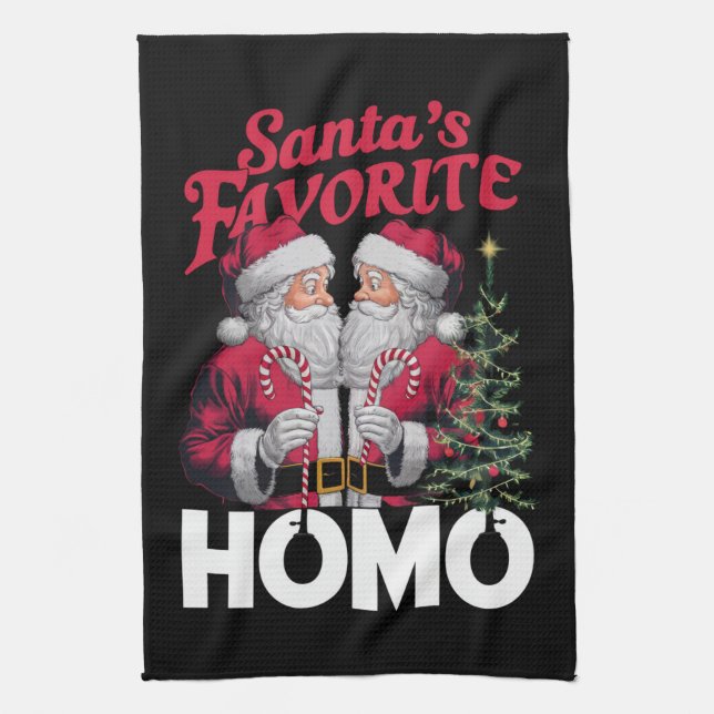 Paño De Cocina Navidades homosexuales favoritos de Santas (Vertical)