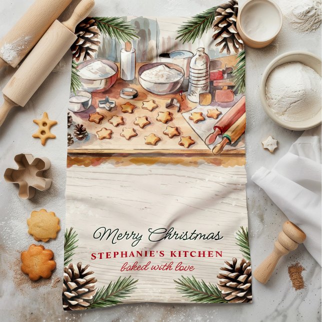 Paño De Cocina Navidades horneando pinecona personalizada (Subido por el creador)