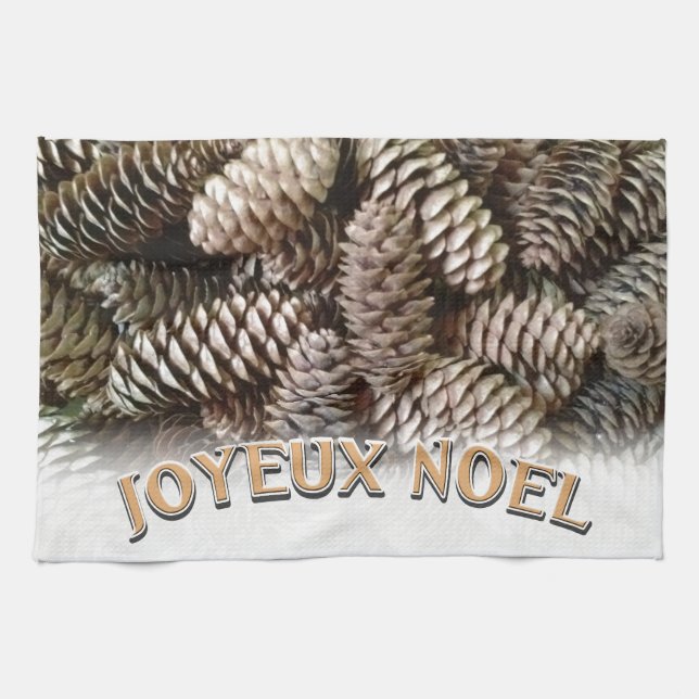 Paño De Cocina Navidades Joyeux Noel Holiday Pine Cone (Horizontal)