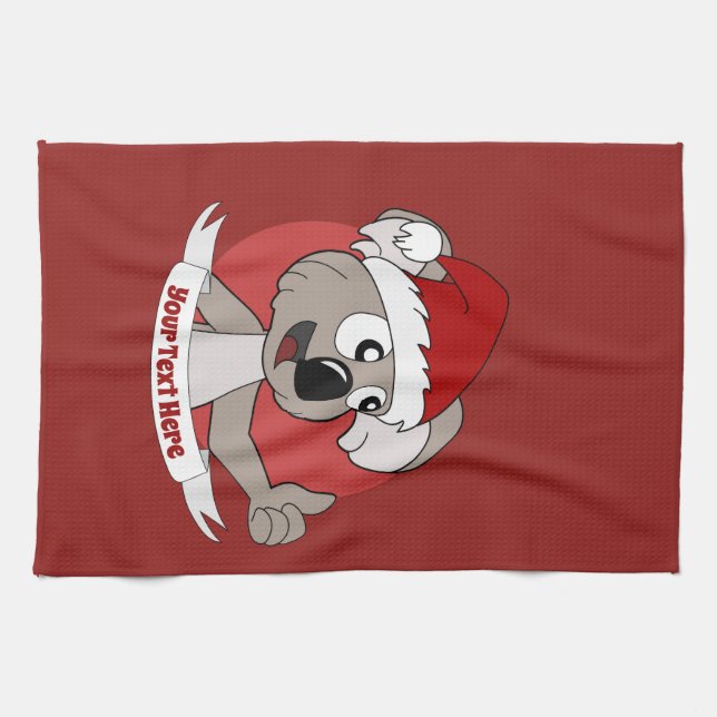 Paño De Cocina Navidades koala personalizado (Horizontal)