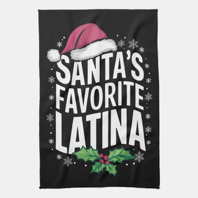 Paño De Cocina Navidades latinas favoritas de Santa Elena celebra (Vertical)