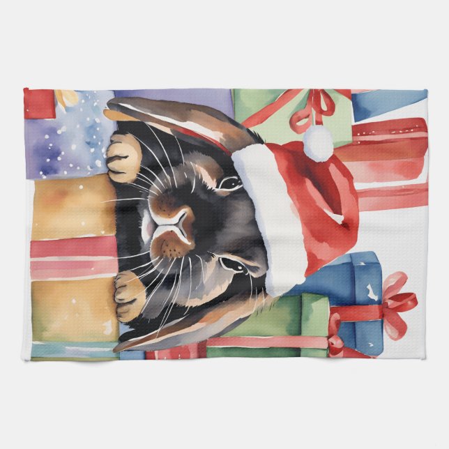 Paño De Cocina Navidades Lop Conejo Conejo Conejo Conejo (Horizontal)