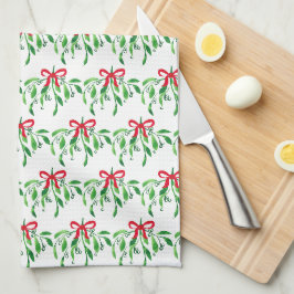 Paño De Cocina Navidades Mistletoe Festividad Besa Diversión