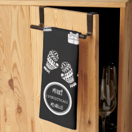 Paño De Cocina Navidades modernos: negro y blanco personalizado