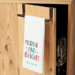 Paño De Cocina Navidades modernos y brillantes retro coloridos Ki<br><div class="desc">Navidades Minimalistas modernos Merry & Bright Retro Coloridos Familia PhotoScript Boho Navidades tarjetas Stripes mensaje para cualquier personalizado o consulta.</div>