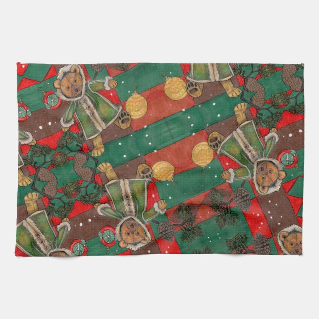 Paño De Cocina Navidades muy beary Teddy (Horizontal)