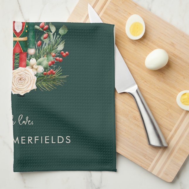 Paño De Cocina Navidades Personalizado de la familia de guiones d (Doblado Cuarto)