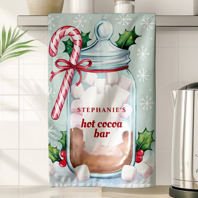 Paño De Cocina Navidades personalizados de Hot Cocoa Bar Cute (Subido por el creador)