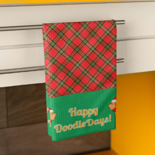 Paño De Cocina Navidades personalizados de perros amarillos