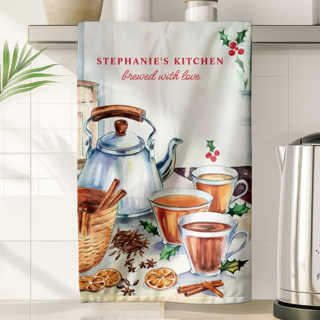 Paño De Cocina Navidades personalizados de té y especias de vacac (Subido por el creador)