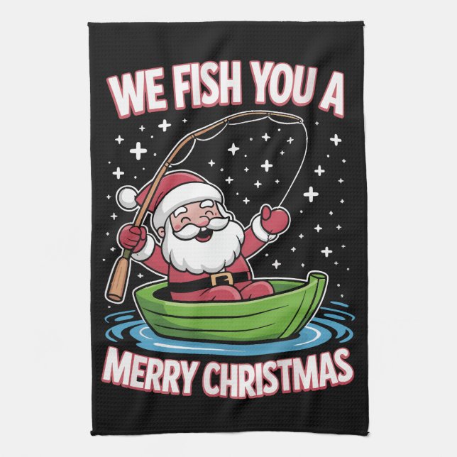 Paño De Cocina Navidades pescadores pescadores Funny Guay Santa C (Vertical)