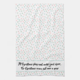 Paño De Cocina Navidades pintados a mano Pino Cones Pastel Multic