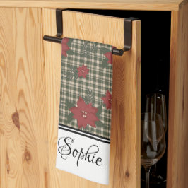 Paño De Cocina Navidades Poinsettias Personalizadas