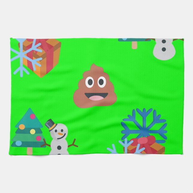 Paño De Cocina navidades poop emoji (Horizontal)