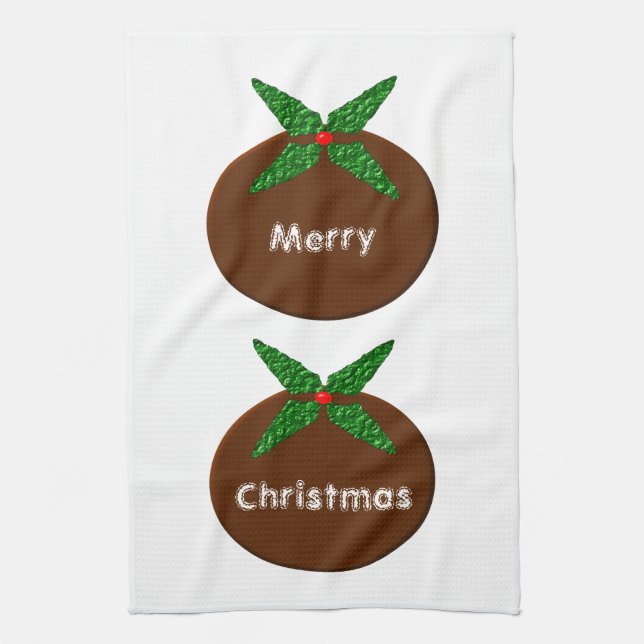 Paño De Cocina Navidades Pudding Personalizable Cocina Tow (Vertical)
