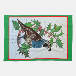 Paño De Cocina Navidades Quail Holly