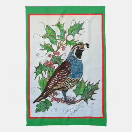 Paño De Cocina Navidades Quail Holly