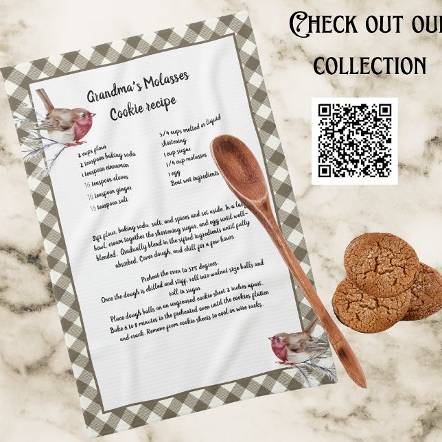 Paño De Cocina Navidades Receta de Ave de Nieve Keepsake Beige Pl (Subido por el creador)